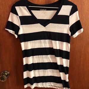 Striped V Neck